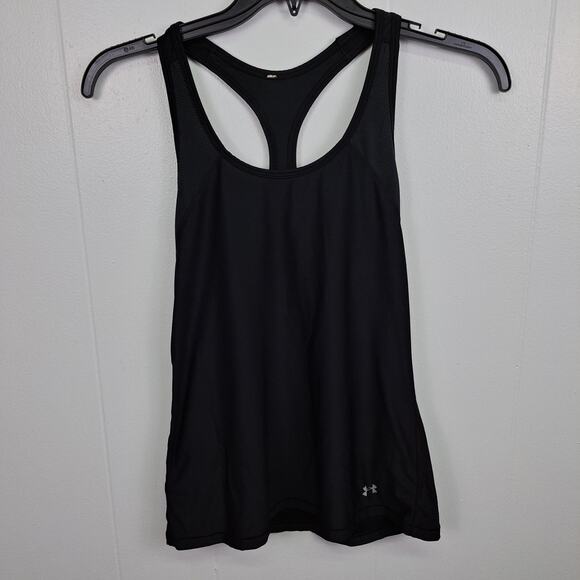 Under Armour Black Racerback Tank Top Style 1253672 No Size Tag Fitted‎ S - Picture 1 of 8